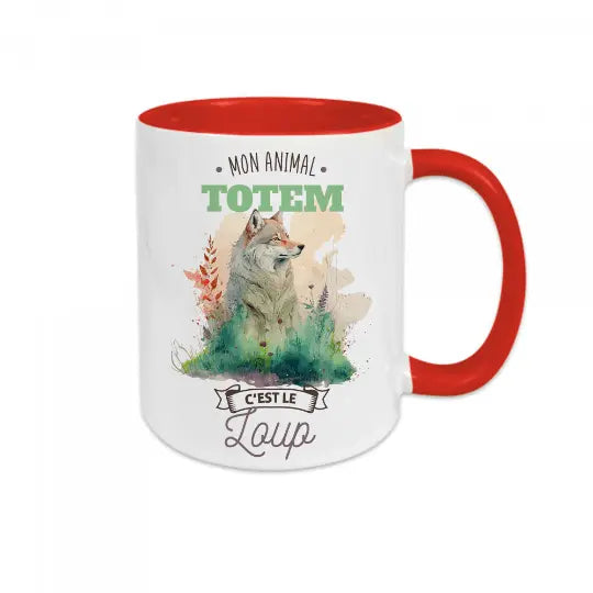 Mug céramique - Mon animal totem c'est le loup