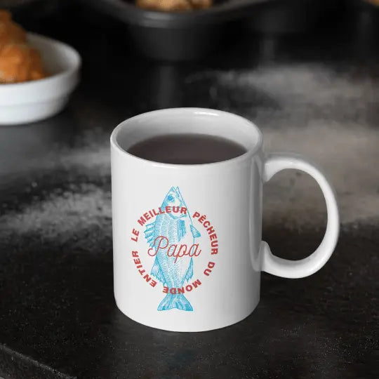 Mug céramique - Papa meilleur pêcheur du monde