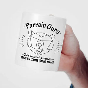 Mug céramique - Parrain Ours, parfois grognon