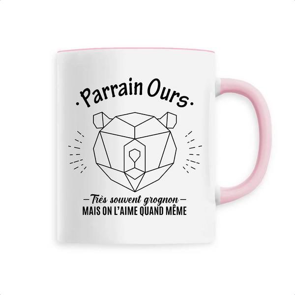 Mug céramique - Parrain Ours, parfois grognon