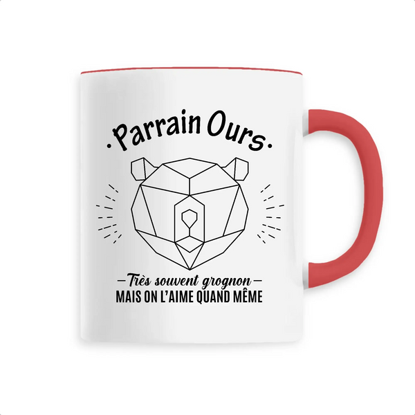 Mug céramique - Parrain Ours, parfois grognon