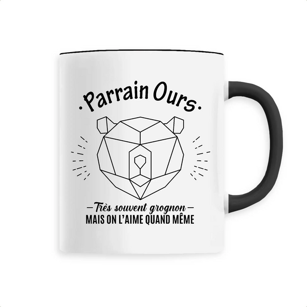 Mug céramique - Parrain Ours, parfois grognon