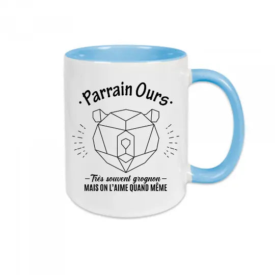 Mug céramique - Parrain Ours, parfois grognon