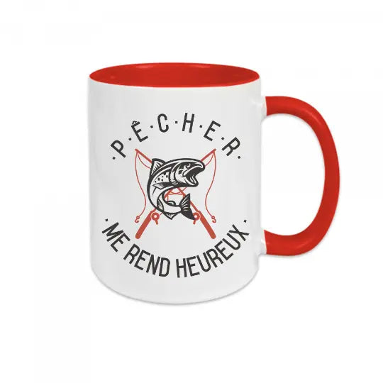 Mug céramique - Pêcher me rend heureux