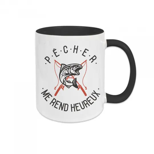 Mug céramique - Pêcher me rend heureux