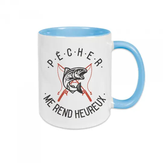 Mug céramique - Pêcher me rend heureux