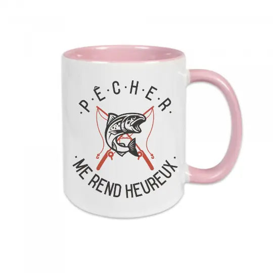 Mug céramique - Pêcher me rend heureux