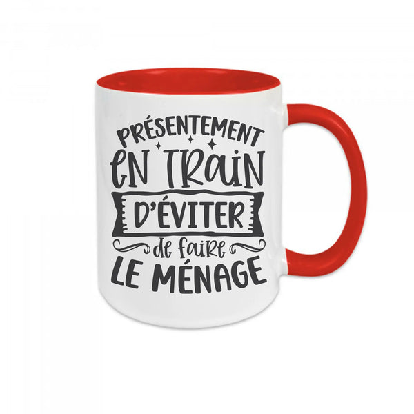 Mug céramique - Présentement en train d'éviter de faire du ménage Encre et Créations