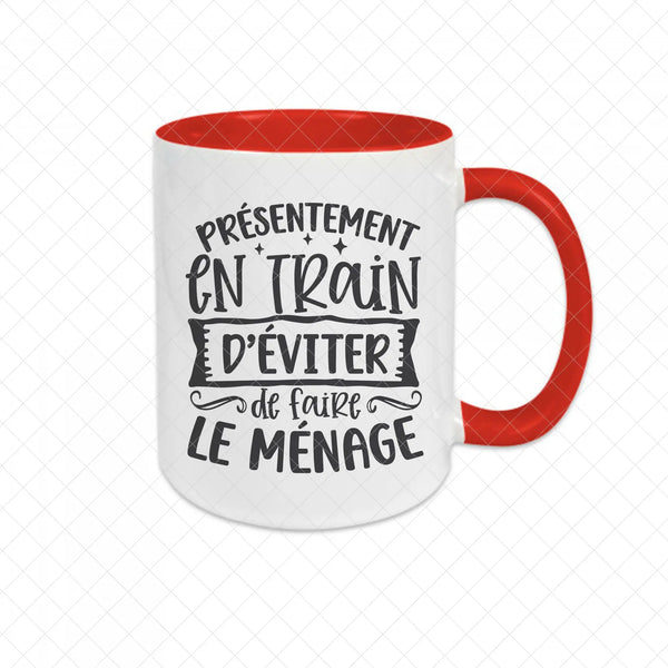 Mug céramique Présentement en train d'éviter de faire du ménage Encre et Créations