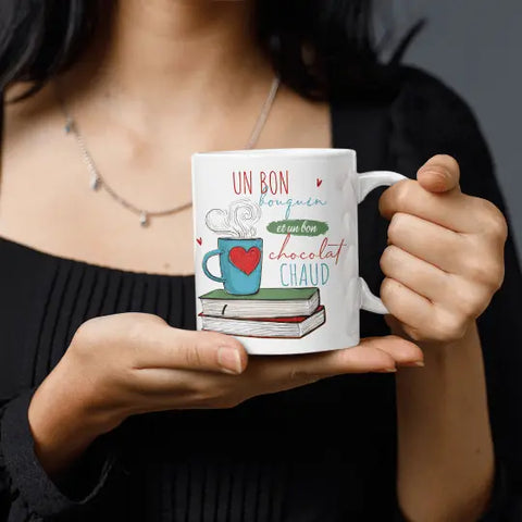 Mug céramique - Un bon bouquin et un bon chocolat chaud