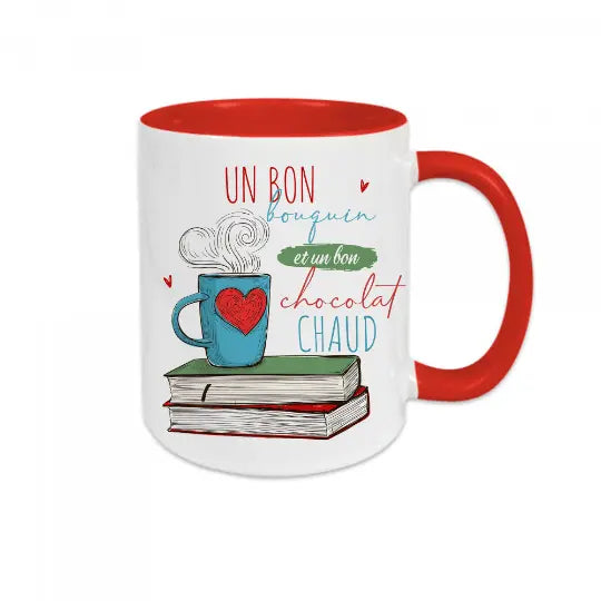 Mug céramique - Un bon bouquin et un bon chocolat chaud