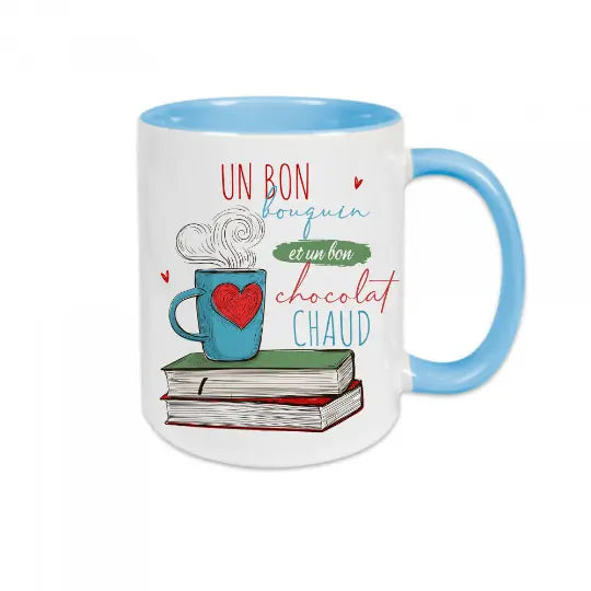 Mug céramique - Un bon bouquin et un bon chocolat chaud