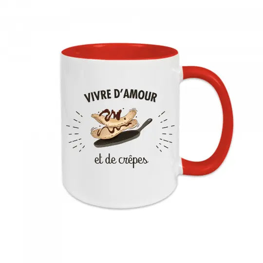 Mug céramique - Vivre d'amour et de crêpes