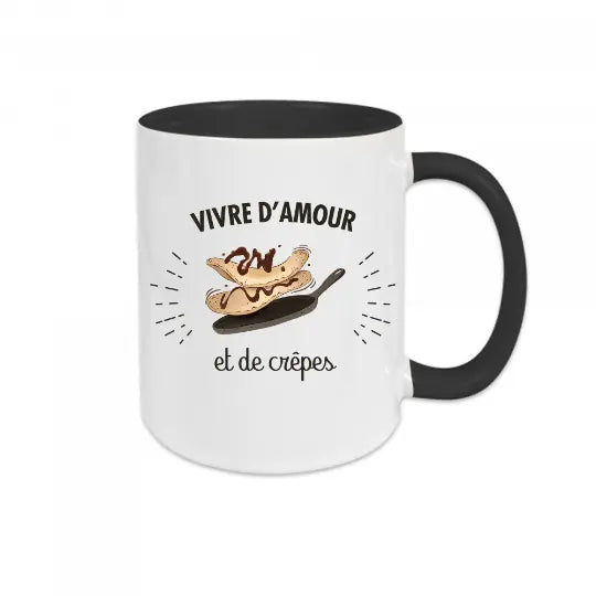 Mug céramique - Vivre d'amour et de crêpes