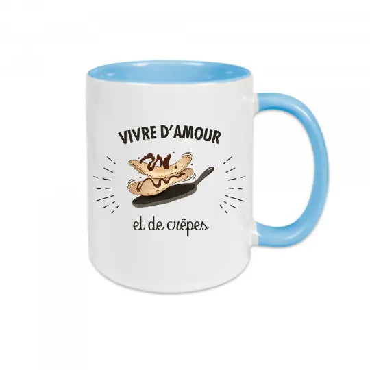 Mug céramique - Vivre d'amour et de crêpes