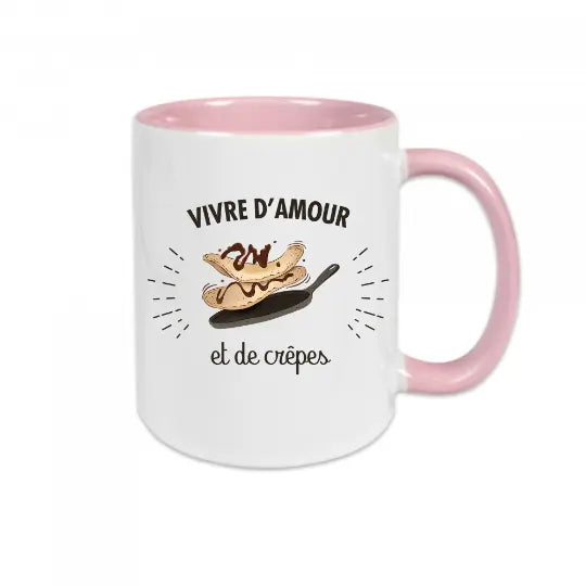 Mug céramique - Vivre d'amour et de crêpes