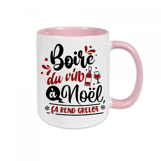 Mug céramique imprimé Boire du vin à Noël ça rend grelot Encre et Créations