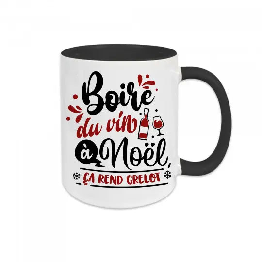 Mug céramique imprimé Boire du vin à Noël ça rend grelot Encre et Créations