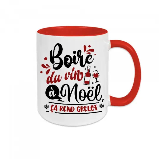 Mug céramique imprimé Boire du vin à Noël ça rend grelot Encre et Créations