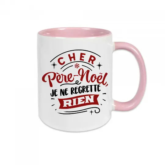 Mug céramique imprimé Cher Père-Noël je ne regrette rien Encre et Créations