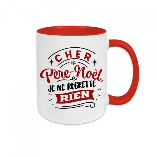 Mug céramique imprimé Cher Père-Noël je ne regrette rien Encre et Créations