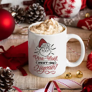 Mug céramique imprimé Cher Père-Noël peut-on négocier ? Encre et Créations