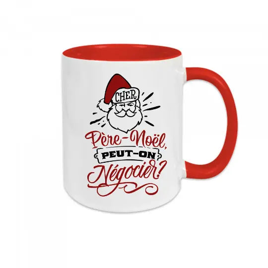 Mug céramique imprimé Cher Père-Noël peut-on négocier ? Encre et Créations