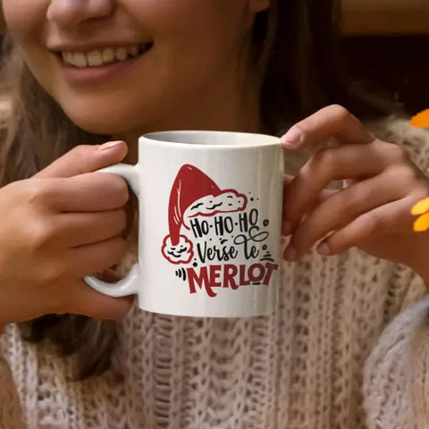 Mug céramique imprimé Ho ho ho verse le merlot Encre et Créations