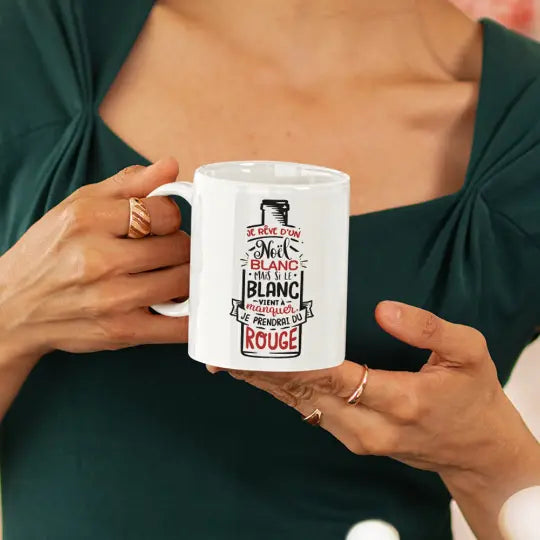 Mug céramique imprimé Je rêve d'un Noël blanc Encre et Créations