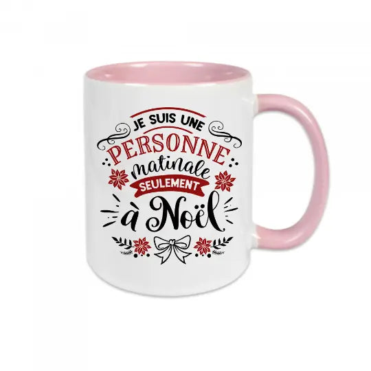 Mug céramique imprimé Je suis une personne matinale seulement à Noël Encre et Créations