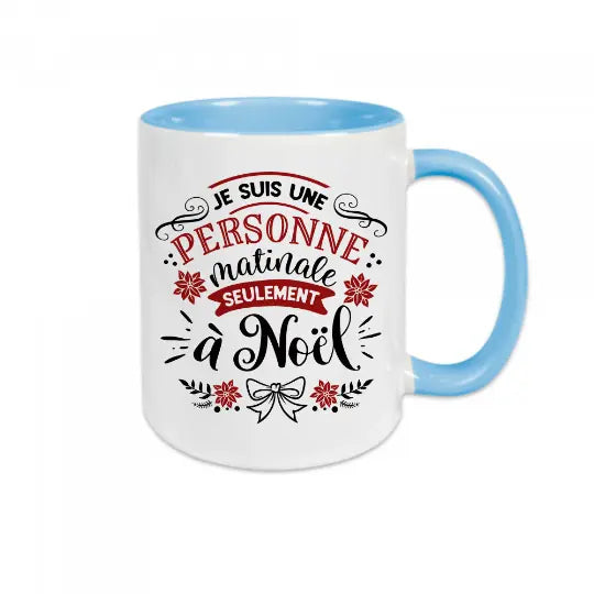 Mug céramique imprimé Je suis une personne matinale seulement à Noël Encre et Créations