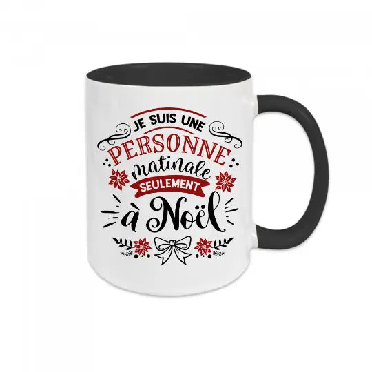 Mug céramique imprimé Je suis une personne matinale seulement à Noël Encre et Créations