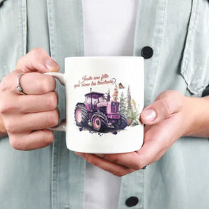 Mug céramique imprimé Juste une fille qui aime les tracteurs