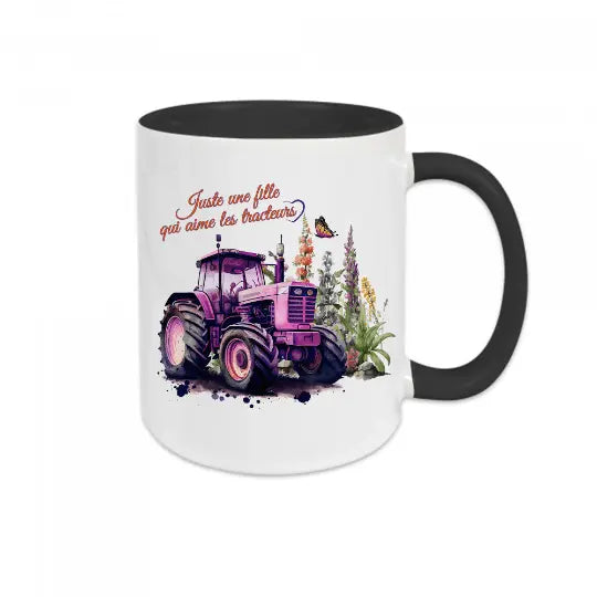 Mug céramique imprimé Juste une fille qui aime les tracteurs