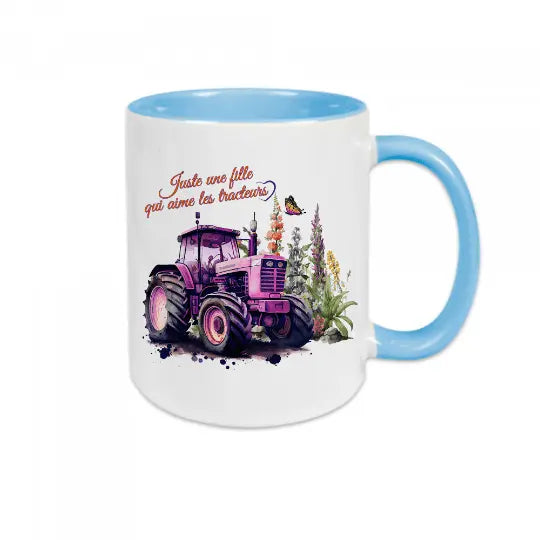 Mug céramique imprimé Juste une fille qui aime les tracteurs