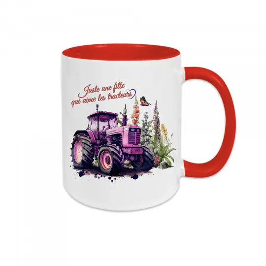 Mug céramique imprimé Juste une fille qui aime les tracteurs