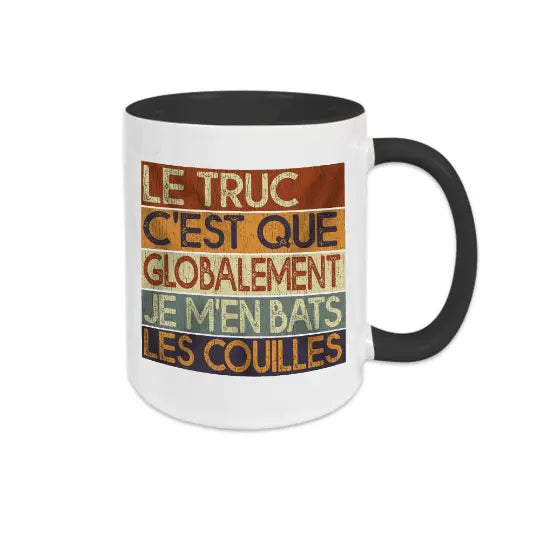 Mug céramique imprimé Le truc c'est que globalement je m'en bats les couilles