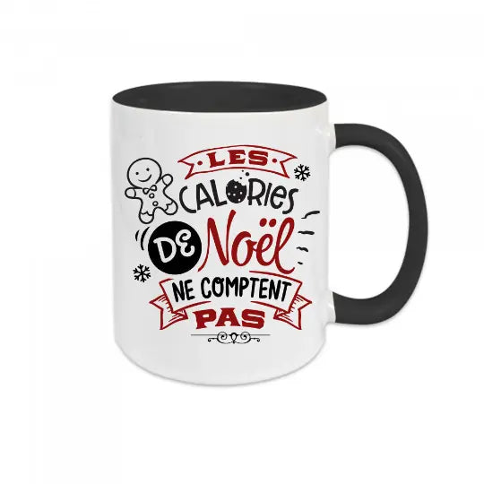 Mug céramique imprimé Les calories de Noël ne comptent pas V2 Encre et Créations