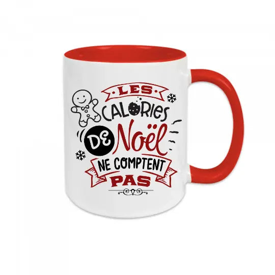 Mug céramique imprimé Les calories de Noël ne comptent pas V2 Encre et Créations