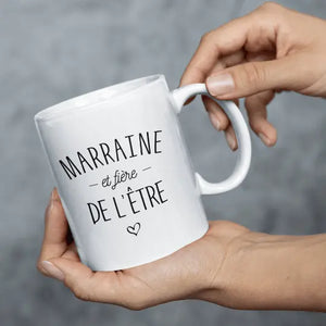 Mug céramique imprimé Marraine et fière de l'être