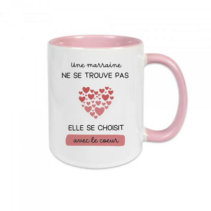 Mug céramique imprimé Une marraine ne se trouve pas elle se choisit avec le coeur Encre et Créations