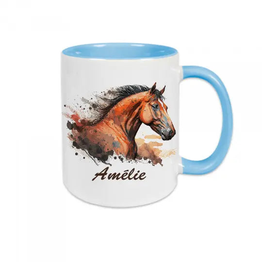 Mug céramique imprimé à personnaliser avec tête de cheval