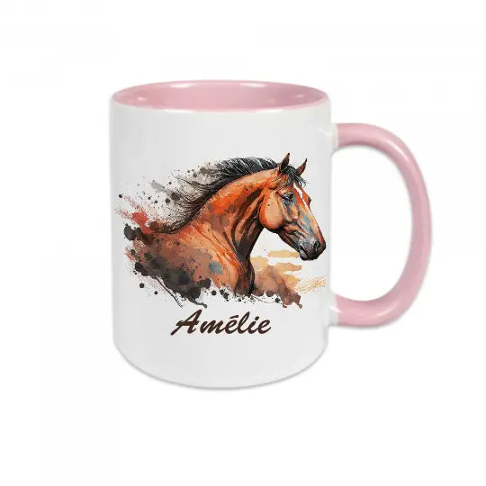 Mug céramique imprimé à personnaliser avec tête de cheval