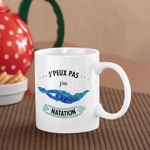 Mug céramique imprimé j'peux pas j'ai natation