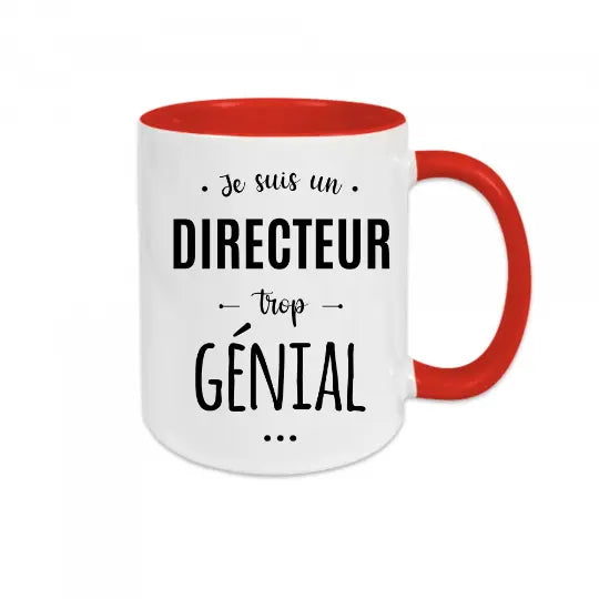 Mug céramique imprimé personnalisable avec le métier ou autre mot de votre choix, Je suis un directeur trop génial