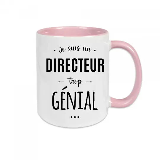 Mug céramique imprimé personnalisable avec le métier ou autre mot de votre choix, Je suis un directeur trop génial