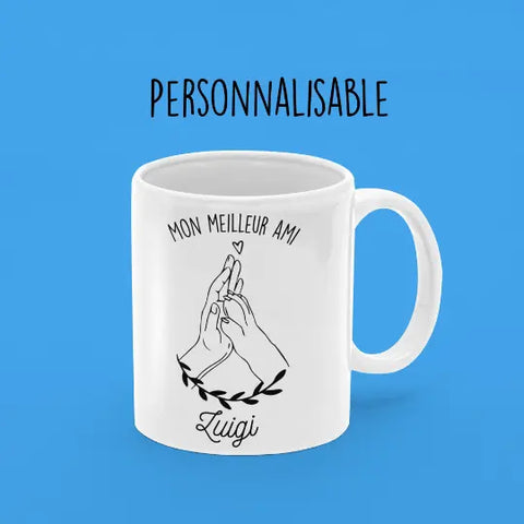 Mug céramique imprimé personnalisable, Mon meilleur ami, mon chien, nom à personnaliser