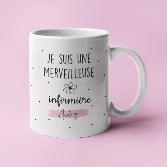 Mug céramique personnalisable Je suis merveilleuse, métier et prénom aux choix