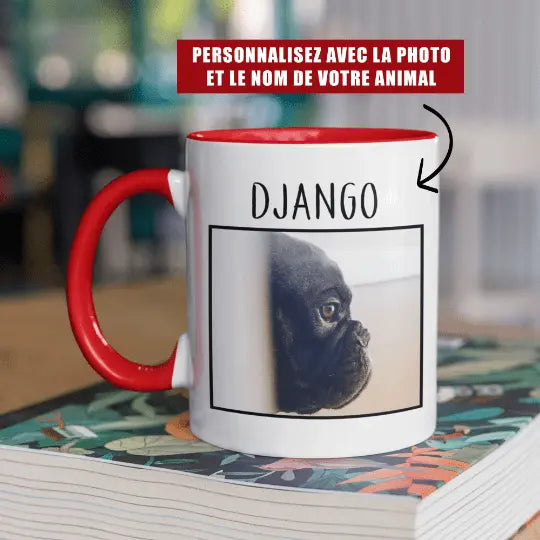 Mug céramique personnalisable photo et nom de votre animal de compagnie