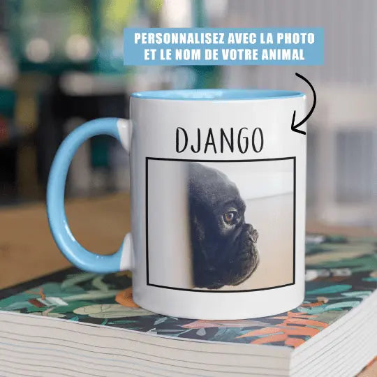 Mug céramique personnalisable photo et nom de votre animal de compagnie